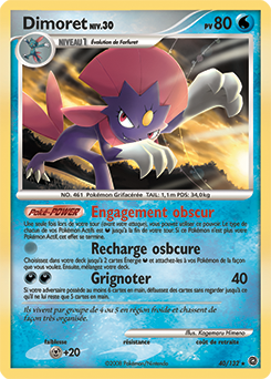 Carte Pokémon Rare Dimoret 40/132 de la série Merveilles Secrètes