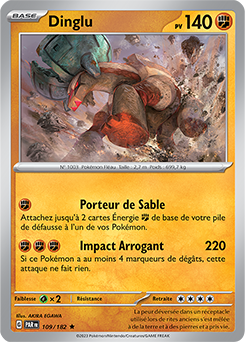 Carte Pokémon Rare Dinglu 109/182 de la série Faille Paradoxe