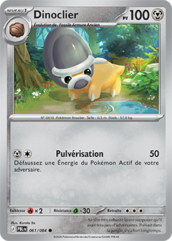 Carte Pokémon Dinoclier 61/84 de la série Nuit Noire en vente au meilleur prix