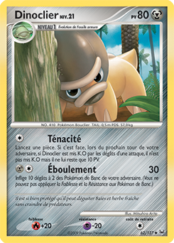 Carte Pokémon Dinoclier 62/127 de la série Platine en vente au meilleur prix