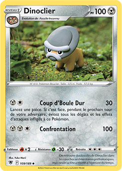 Carte Pokémon Peu commune Dinoclier 109/189 de la série Astres Radieux