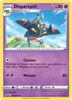 Carte Pokémon Peu commune Dispareptil 90/192 de la série Clash des Rebelles
