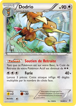 Carte Pokémon Rare Dodrio 56/83 de la série Générations