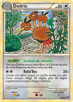 Carte Pokémon Rare Dodrio 11/90 de la série Indomptable