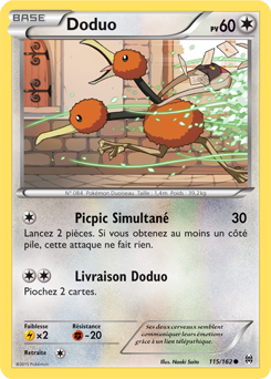 Carte Pokémon Doduo 115/162 de la série Impulsion Turbo en vente au meilleur prix