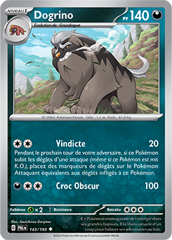 Carte Pokémon Dogrino 143/193 de la série Évolutions à Paldea en vente au meilleur prix