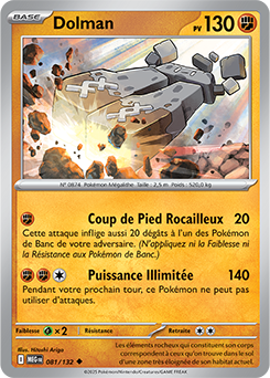 Carte Pokémon Peu commune Dolman 81/132 de la série Méga-Évolution