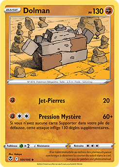 Carte Pokémon Peu commune Dolman 101/195 de la série Tempête Argentée