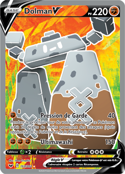Carte Pokémon Full Art V Dolman V 193/202 de la série Épée et Bouclier