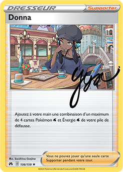 Carte Pokémon Holographique rare Donna 136/159 de la série Zénith Suprême