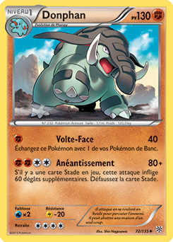 Carte Pokémon Peu commune Donphan 72/135 de la série Tempête Plasma