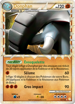 Carte Pokémon Pokémon Prime Donphan 107/123 de la série HeartGold SoulSilver