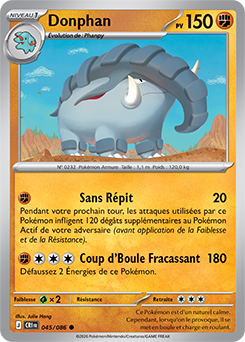 Carte Pokémon Donphan 45/86 de la série Chaos Ascendant en vente au meilleur prix