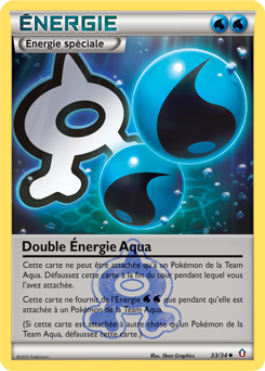Carte Pokémon Peu commune Double Énergie Aqua 33/34 de la série Double Danger
