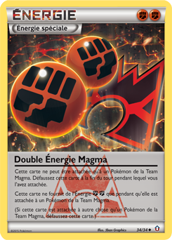 Carte Pokémon Peu commune Double Énergie Magma 34/34 de la série Double Danger
