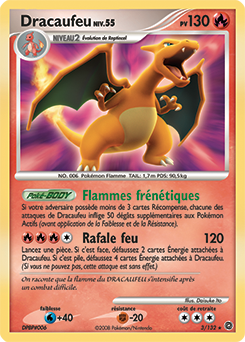 Carte Pokémon Holographique Rare Dracaufeu 3/132 de la série Merveilles Secrètes