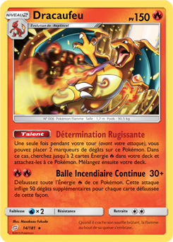 Carte Pokémon Rare Dracaufeu 14/181 de la série Duo de Choc