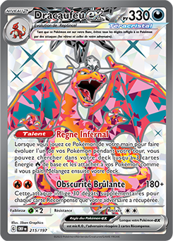 Carte Pokémon Dracaufeu ex 215/197 de la série Flammes Obsidiennes en vente au meilleur prix