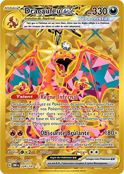 Carte Pokémon Dracaufeu ex 228/197 de la série Flammes Obsidiennes en vente au meilleur prix