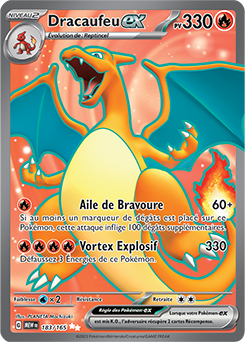 Carte Pokémon Dracaufeu ex 183/165 de la série 151 en vente au meilleur prix