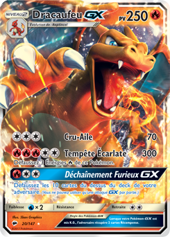 Carte Pokémon Dracaufeu GX 20/147 de la série Ombres Ardentes en vente au meilleur prix