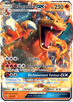 Carte Pokémon Pokémon GX Dracaufeu GX 20/147 de la série Ombres Ardentes