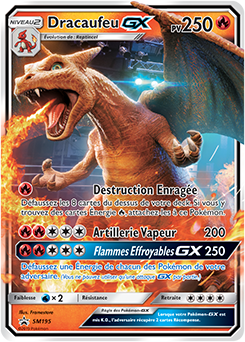 Carte Pokémon Dracaufeu GX SM195 de la série Promos Soleil et Lune