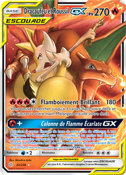 Carte Pokémon Dracaufeu Roussil GX 22/236 de la série Éclipse Cosmique en vente au meilleur prix