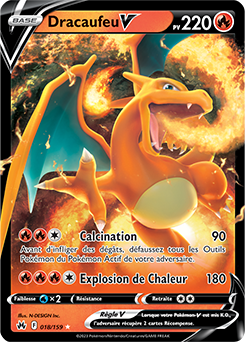 Carte Pokémon Dracaufeu V 018/159 de la série Zénith Suprême en vente au meilleur prix