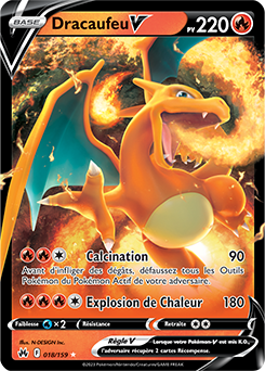 Carte Pokémon Ultra rare V Dracaufeu V 018/159 de la série Zénith Suprême