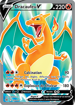 Carte Pokémon Full Art V Dracaufeu V 153/172 de la série Stars Étincelantes