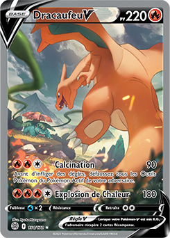 Carte Pokémon Full Art V Dracaufeu V 154/172 de la série Stars Étincelantes