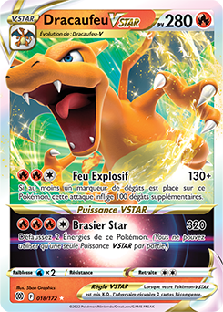 Carte Pokémon Dracaufeu VSTAR 018/172 de la série Stars Étincelantes en vente au meilleur prix