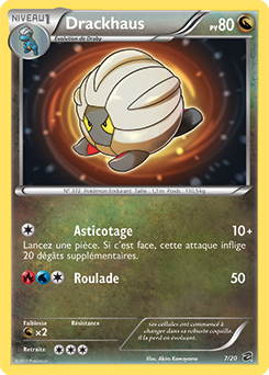 Carte Pokémon Holographique Rare Drackhaus 7/20 de la série Coffre des Dragons