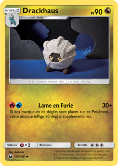 Carte Pokémon Peu commune Drackhaus 105/168 de la série Tempête Céleste