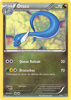 Carte Pokémon Holographique Rare Draco 3/20 de la série Coffre des Dragons