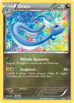 Carte Pokémon Holographique Rare Draco 4/20 de la série Coffre des Dragons