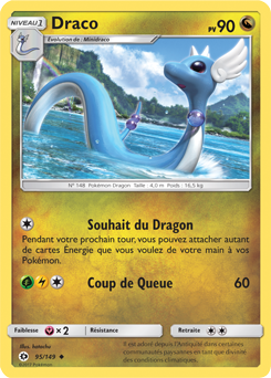 Carte Pokémon Draco 95/149 de la série Soleil & Lune en vente au meilleur prix