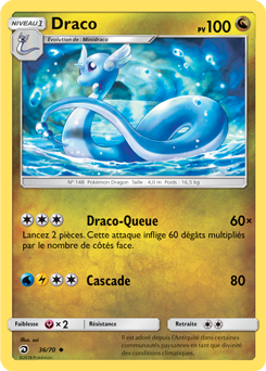 Carte Pokémon Peu commune Draco 36/70 de la série Majesté des Dragons