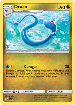 Carte Pokémon Peu commune Draco 118/181 de la série Duo de Choc