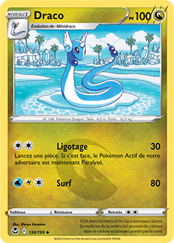 Carte Pokémon Peu commune Draco 130/195 de la série Tempête Argentée