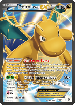 Carte Pokémon Pokémon Full Art Dracolosse EX 108/111 de la série Poings Furieux