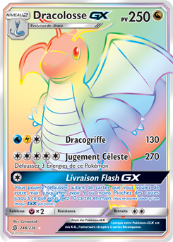 Carte Pokémon Dracolosse GX 248/236 de la série Harmonie des Esprits en vente au meilleur prix