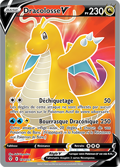 Carte Pokémon Full Art V Dracolosse V 191/203 de la série Évolution Céleste