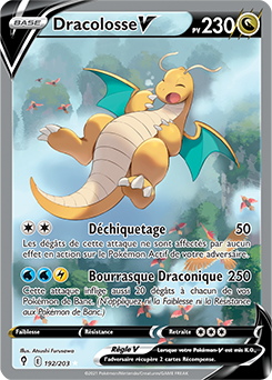 Carte Pokémon Full Art V Dracolosse V 192/203 de la série Évolution Céleste
