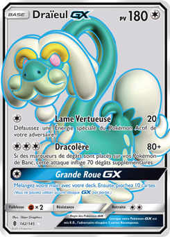 Carte Pokémon Pokémon Full Art Draïeul GX 142/145 de la série Gardiens Ascendants