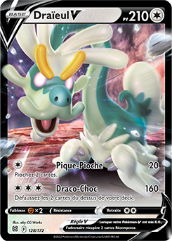 Carte Pokémon Ultra rare V Draïeul V 128/172 de la série Stars Étincelantes