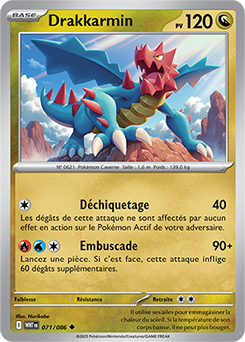 Carte Pokémon Peu commune Drakkarmin 71/86 de la série Flamme Blanche