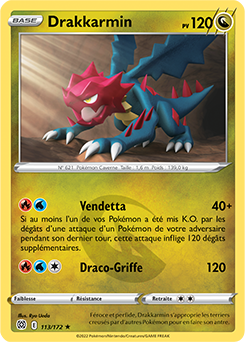 Carte Pokémon Rare Drakkarmin 113/172 de la série Stars Étincelantes