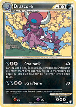 Carte Pokémon Holographique Rare Drascore 4/102 de la série Triomphe